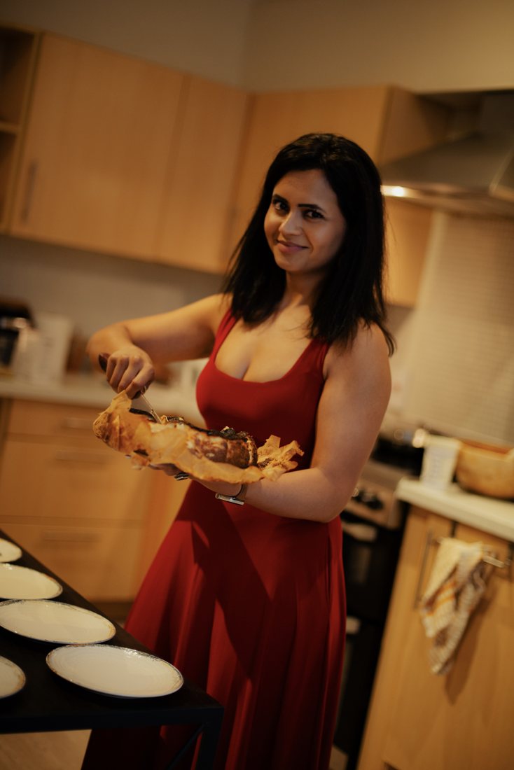 Ankita in the kitchen mid-service